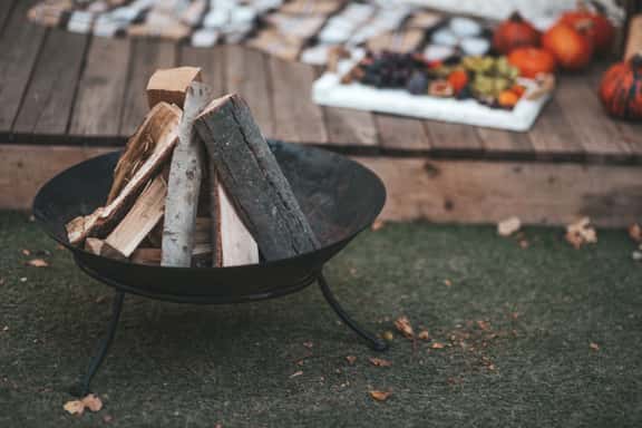 Custom fire pit installation by Desert Terrain Landscape in the Coachella Valley